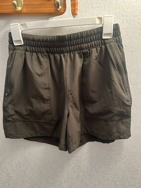 52. Athleta Olive Green Elastic-Waist Utility Shorts